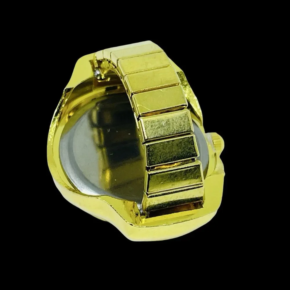 BOZHI Ring Watch Gold Heart Design With Crystals New
